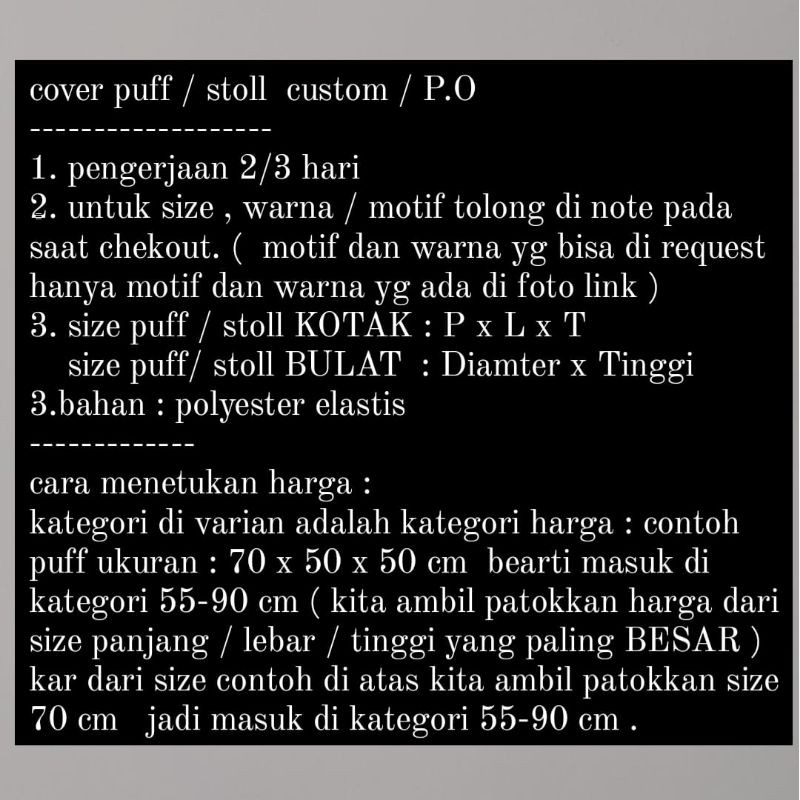 cover sofa puff / sarung sofa puff CUSTOM
