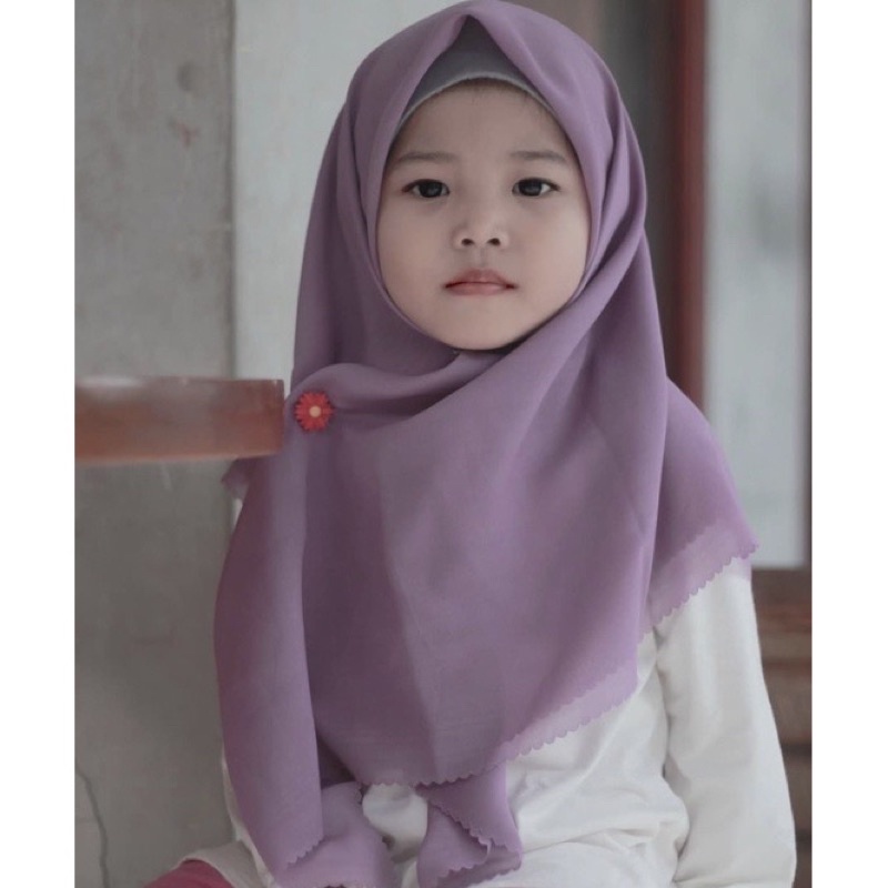 HIJAB SEGIEMPAT KIDS / HIJAB ANAK / BELLASQUARE ANAK / JILBAB ANAK POLOS / KERUDUNG ANAK