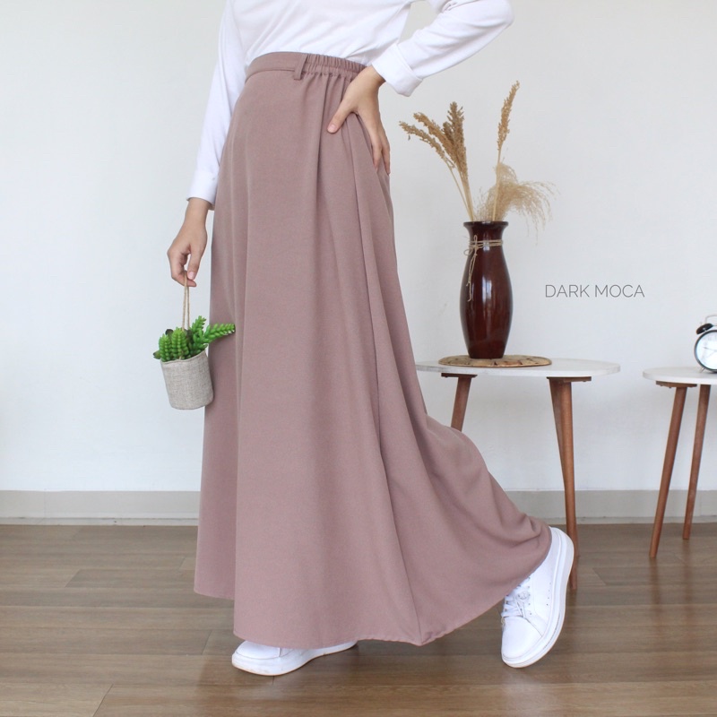 ROK PAYUNG BASIC SKIRT-ZARA-Drk.Moca ZARA LUXURY