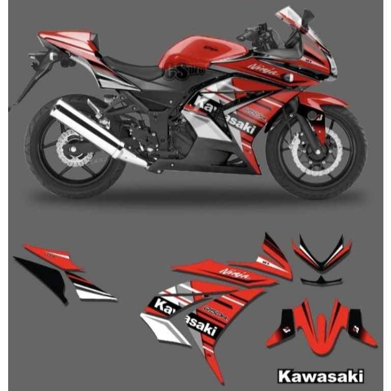 Sticker Decal Striping Motor Ninja 250 Karbu / Decal Stiker Kawasaki Ninja 250 CC Karburator / Lis S