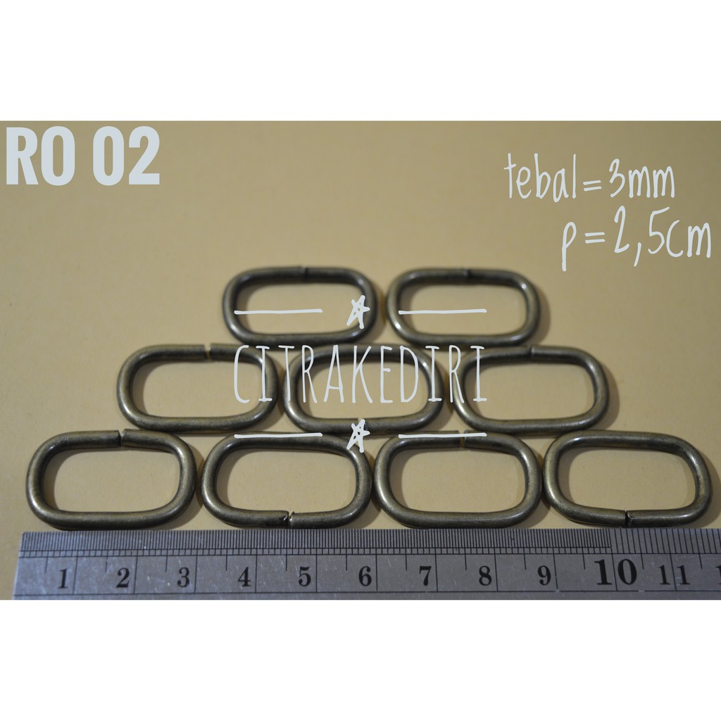 Ring Oval Nikel Bronze 2.5 cm - aksesori tas