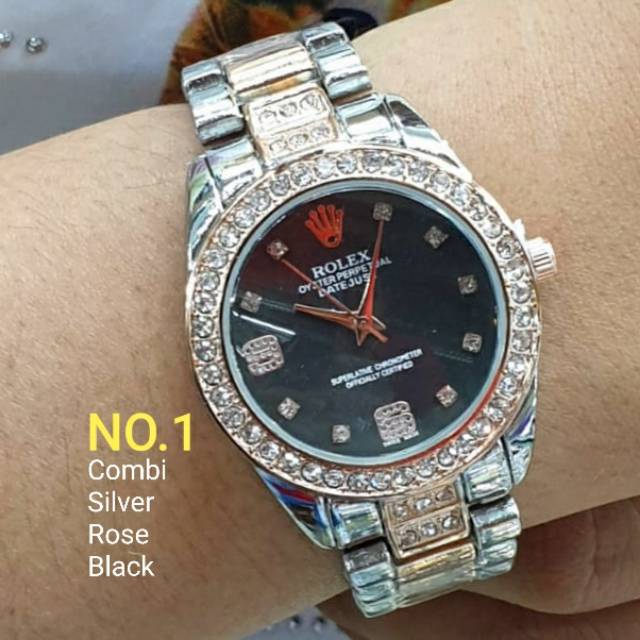 JAM TANGAN WANITA ROLEX RLX767 OYSTER PERPETUAL DATEJUST RING MUTIARA