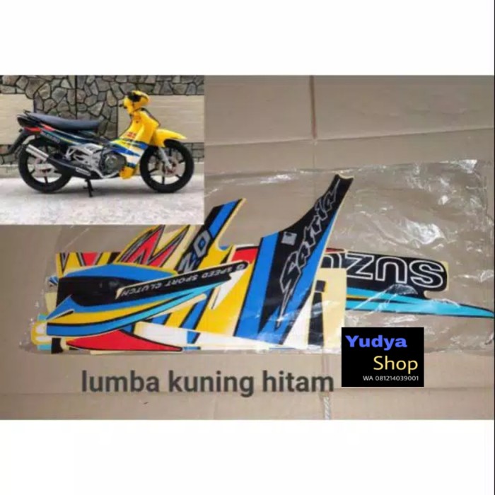 Striping Satria 120 ru lumba kuning hitam