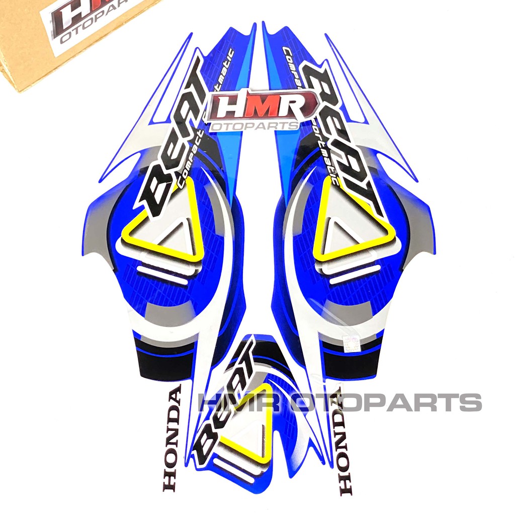Jual HMR Striping Honda Beat Karbu 2009 2010 Stiker Body Standar - Biru