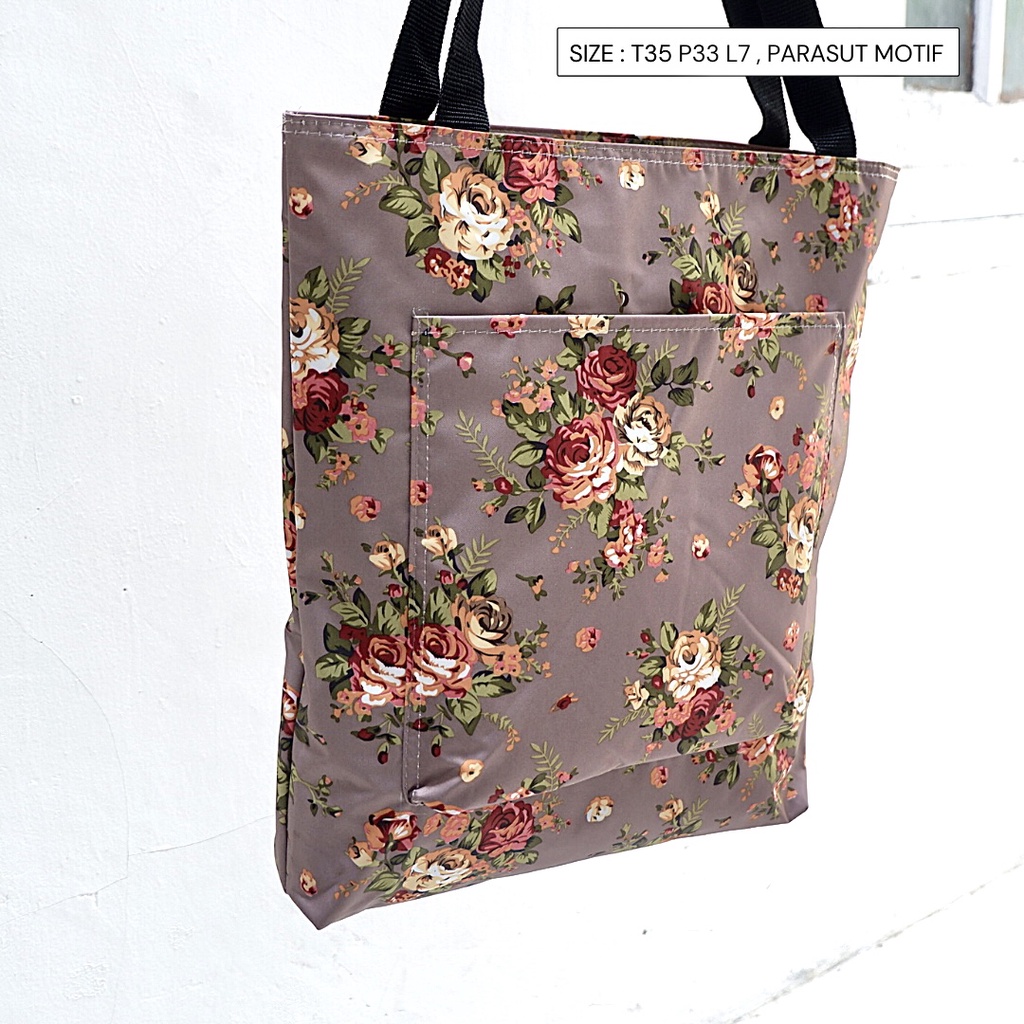 Grosir Bun Tas Bahu Model Tote Totebag Bahan Parasut Waterproof Motif Cantik Cantik Lucu Lucu