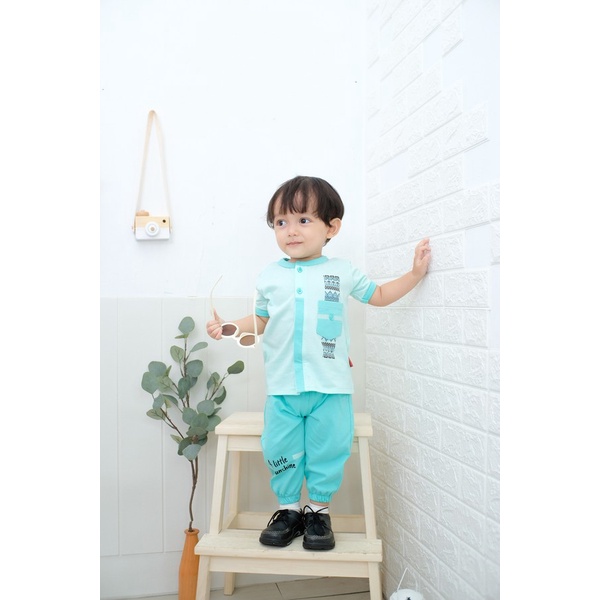 Setelan Baju Koko Anak Laki Laki Umur 0 1 2 Tahun Lucu Model Terbaru Kualitas Premium Lebaran