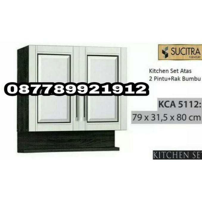Buruan Beli - Kitchen Set /Rak Gantung /Lemari Dapur 6 Pintu (4 Polos 2 Rak Bumbu)