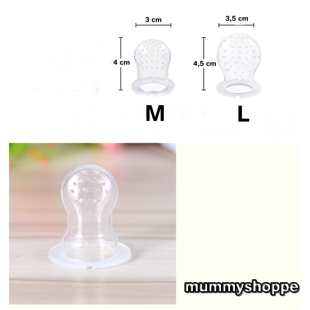 empeng buah baby pacifier untuk anak belajar makan MPASI gagang motif bintang