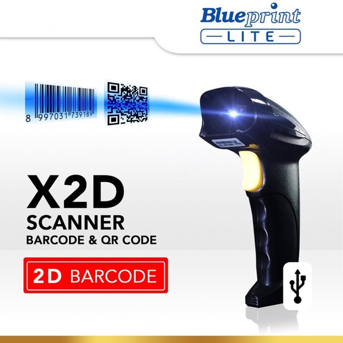 Blueprint Lite X2D CCD Barcode Scanner 2D USB Auto Scan Barcode QR