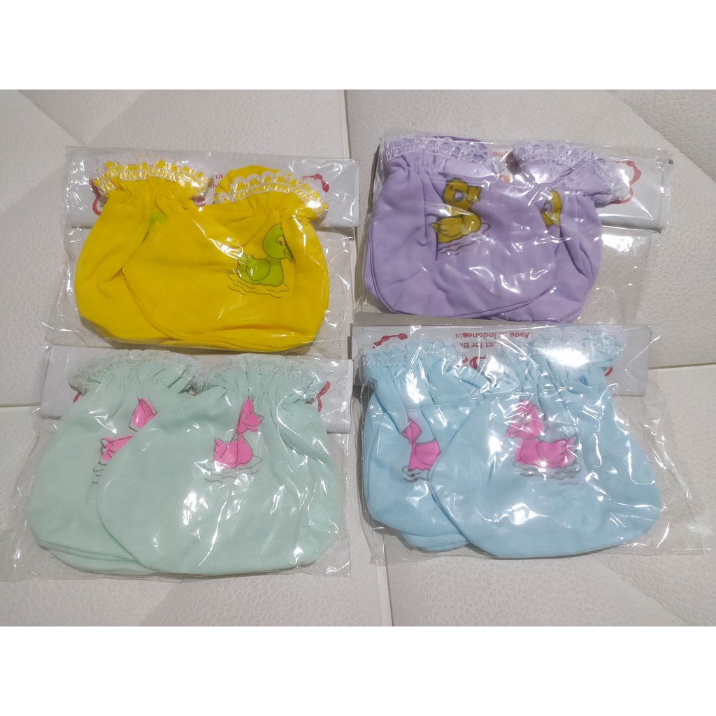 SS - 1 Set (Tangan Kaki) Sarung Tangan Petite ( Cinta ) / Sarung Tangan Bayi Murah