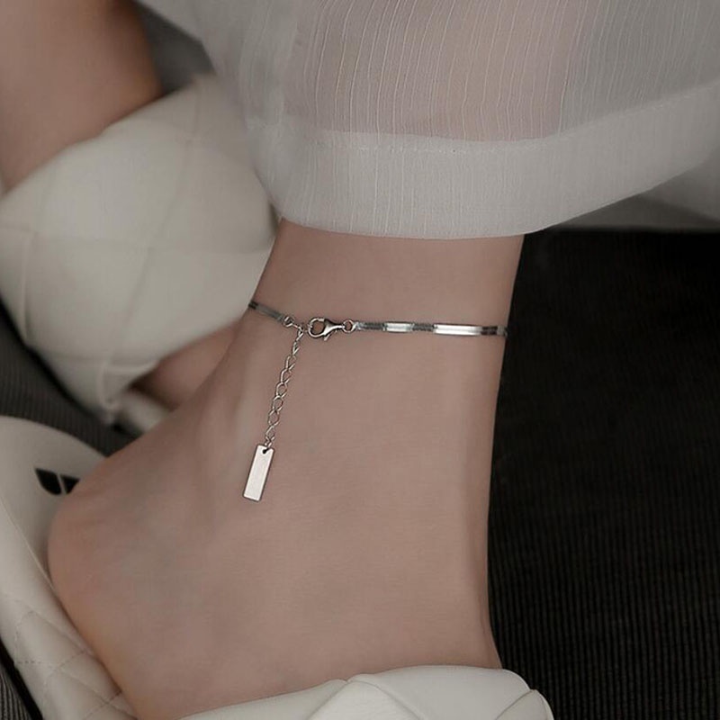 Gelang Kaki Rantai Ular Warna Silver Untuk Wanita