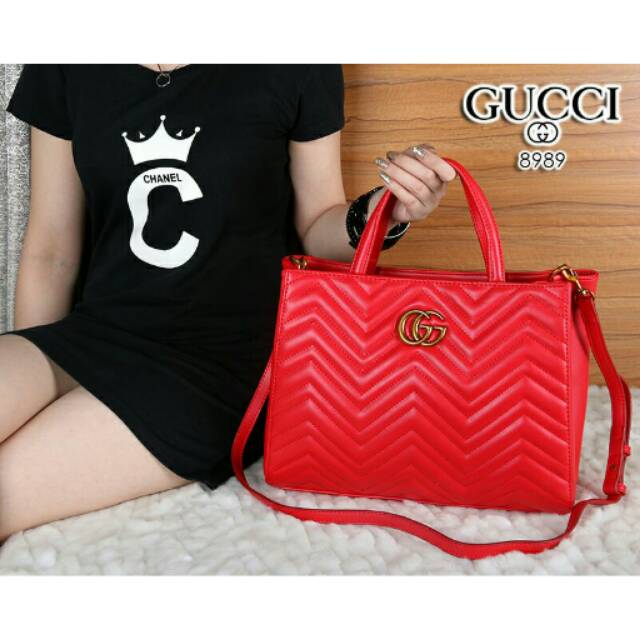 GUCCI GG Marmont matelasse Top - Handle Tote Bags Lambskin Classic Hardware 8989#.