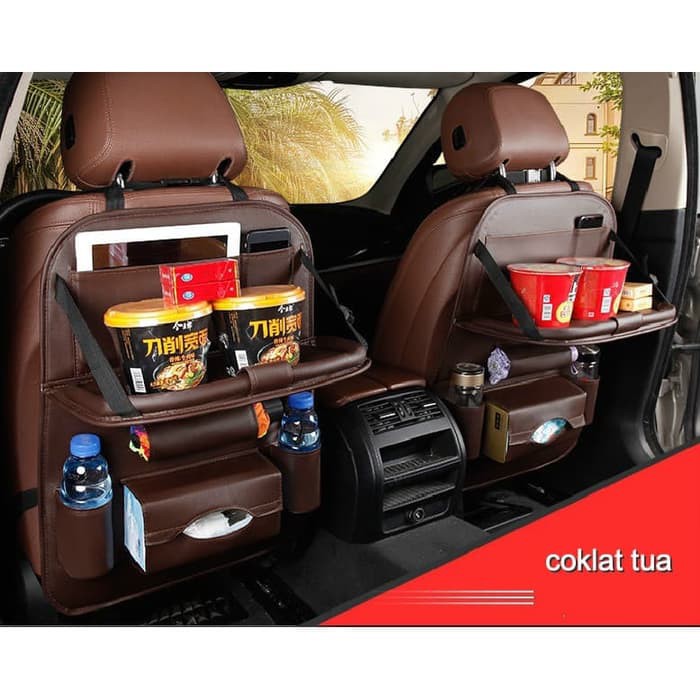 C824i Premium Leather Car Seat Organizer dengan Meja Lipat C824i