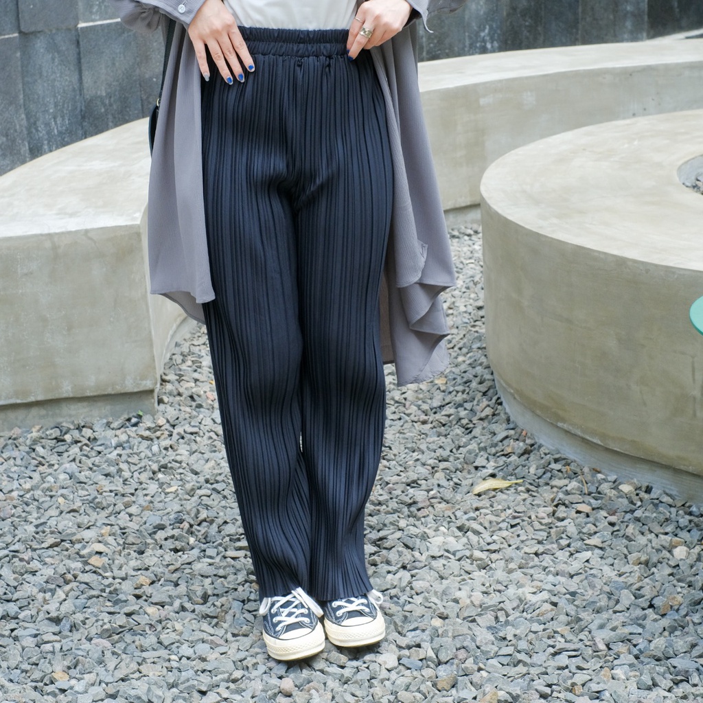 Mona Plisket Culotte | Kulot Plisket Celana Plisket Basic Pants [YEPPUOUTFIT]