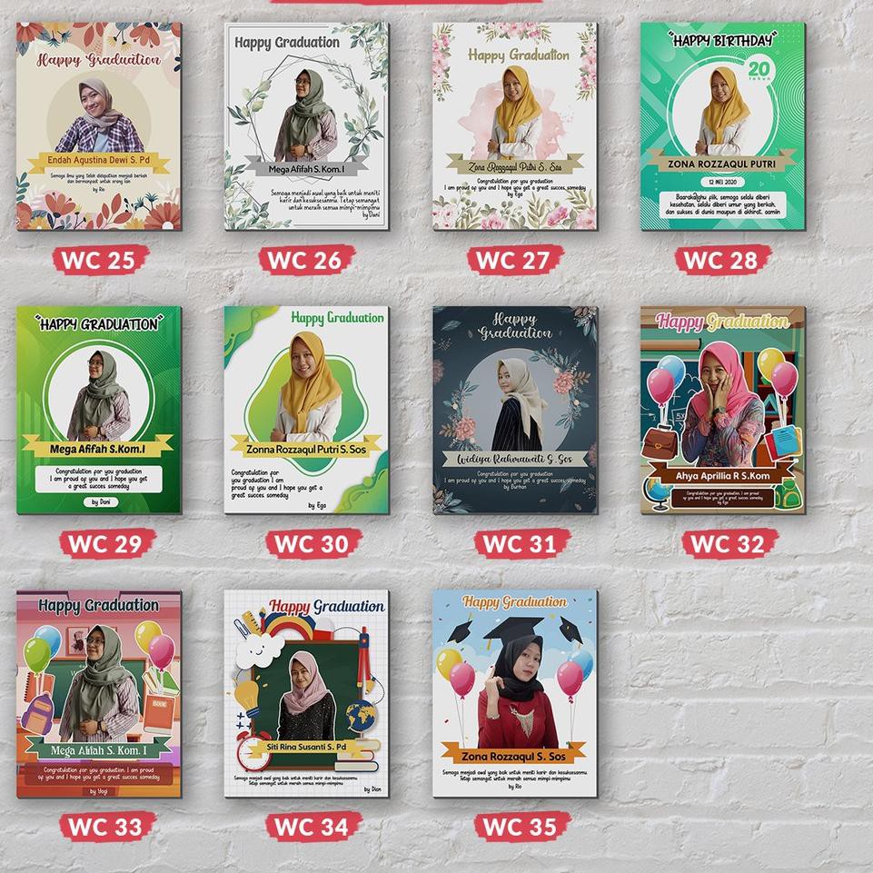 

【CT】 Souvenir / Hadiah / Gift Ulang Tahun / Pernikahan / Kado Wisuda Karikatur Efek Watercolor MDF 0