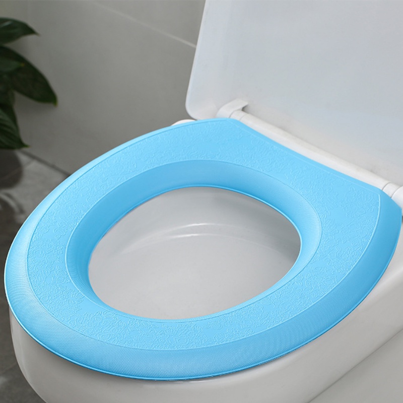 Toilet Seat Pad O-shape Perlengkapan Househeld Washroom Close Stool Pelindung Dudukan Tahan Air Aksesoris Universal Kamar Mandi Removable EVA Lembut