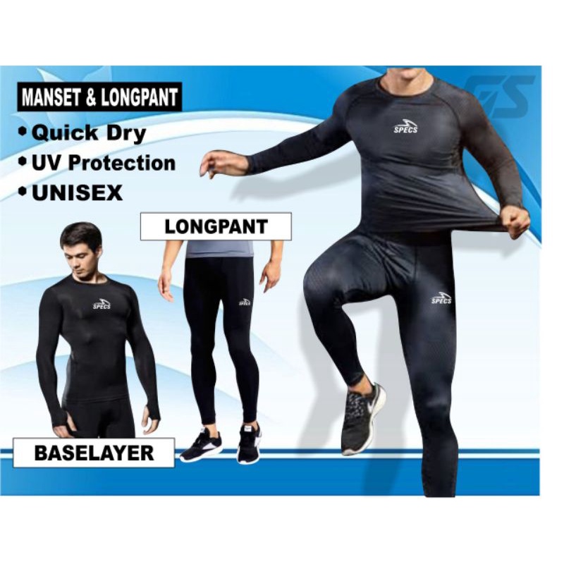 Baju selam pria underwater scuba diving wetsuit drysuit pria-baselayer panjang dan leging futsal