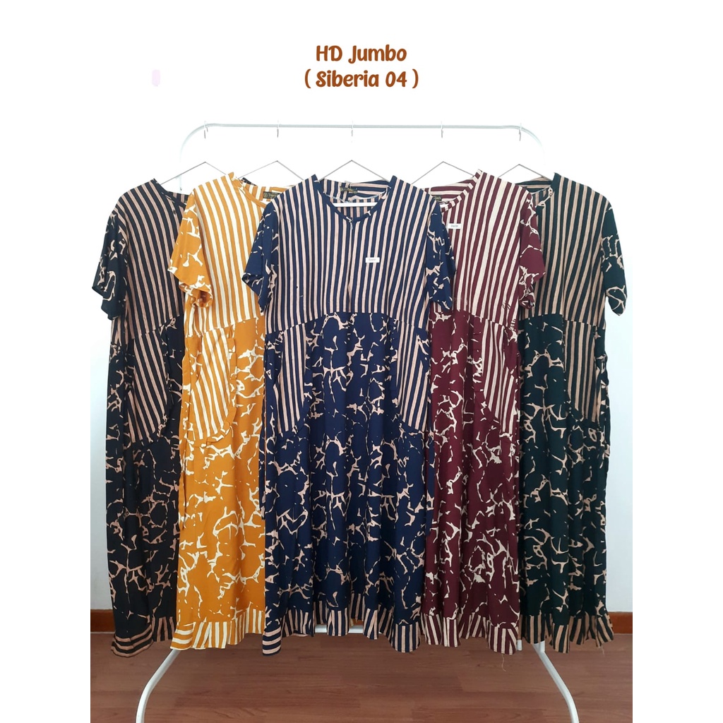 Paket Usaha Harga Grosir Baju Tidur Daster Wanita HD JUMBO SIBERIA 04 Bahan Santung Tebal Adem Murah