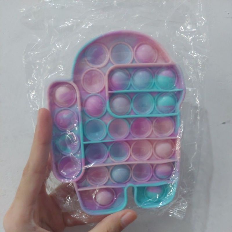 《READY STOCK 50+ JENIS》 Mainan Anak Pop it Fidget Unicorn Rainbow Versi 1-Among us tie dye