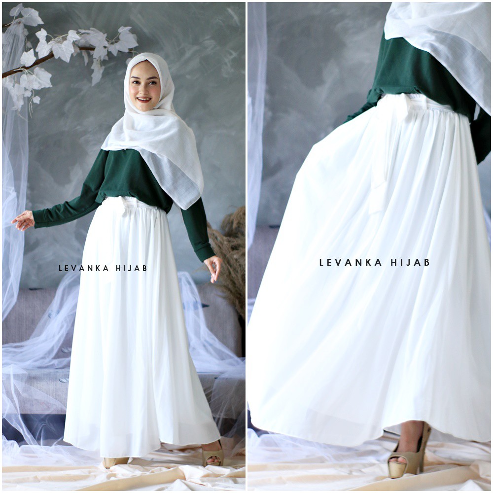 Sherlyn Skirt - Rok Panjang Wanita Payung - Rok Ceruti Baby doll Premium full furing