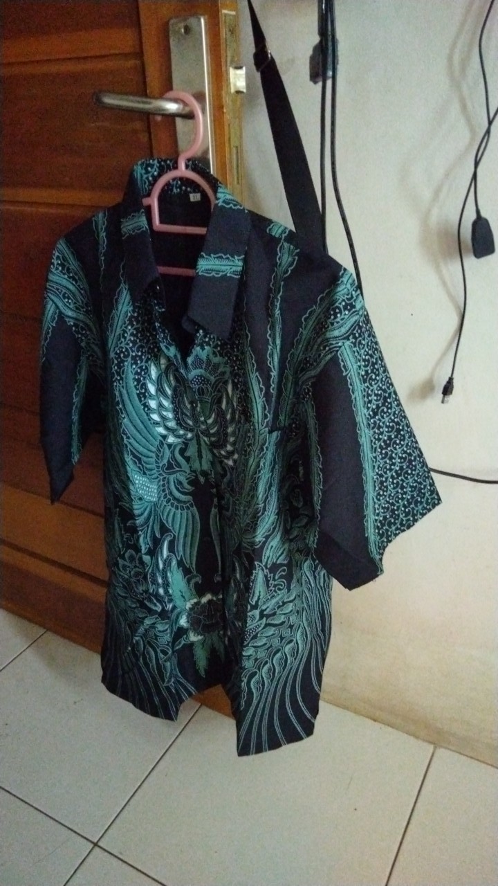 Peksi Hijau Kemeja Batik Pria Lengan Pendek Full Furing By Batik Rafanda