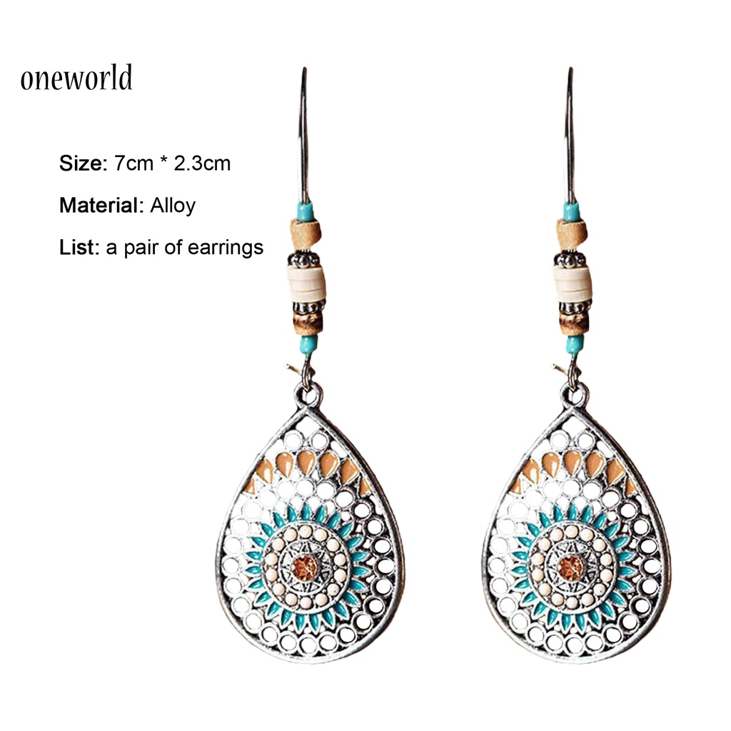 Oneworld Anting Tusuk Gantung Wanita Asimetris Bahan Alloy Desain Manikmanik Untuk Hadiah