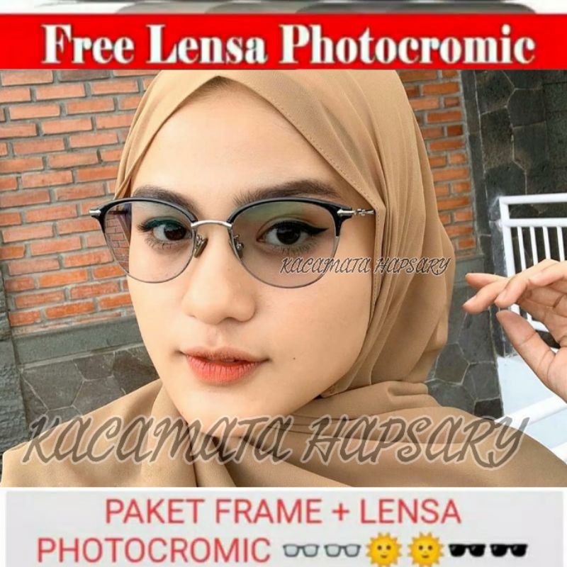 FRAME KACAMATA WANITA 9273 + GRATIS LENSA PHOTOCROMIC ( KACAMATA MINUS / ANTI RADIASI ) ANTI UV