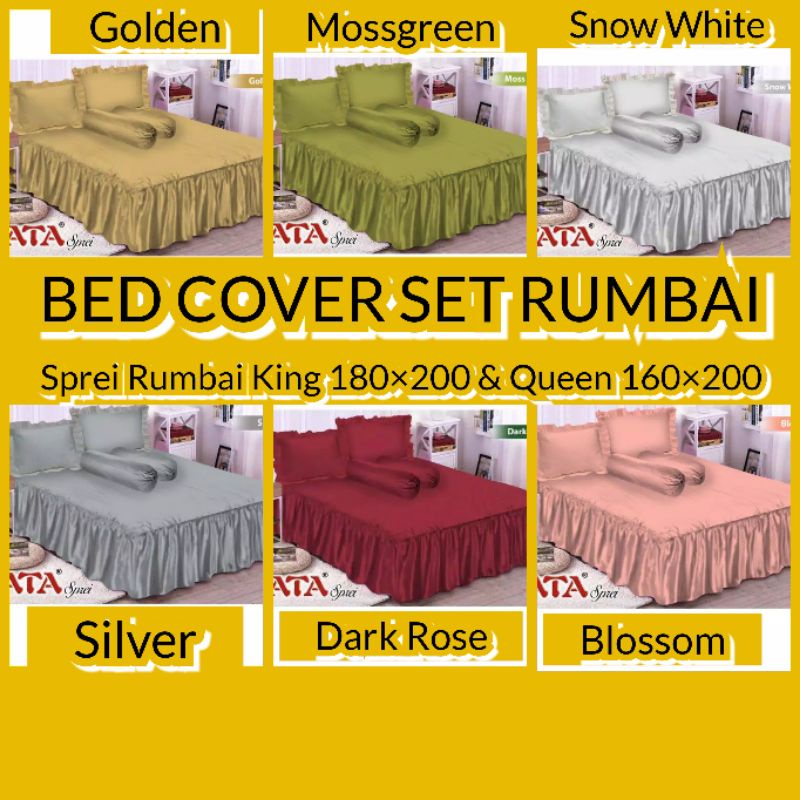 Fata - Satu Set Bedcover Sprei Rumbai Motif Timbul/Embos Ukuran 180X200 / 160X200