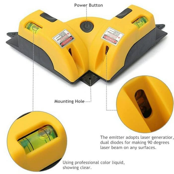 Alat Ukur Siku 90 Derajat Square Laser Line With Waterpass Level