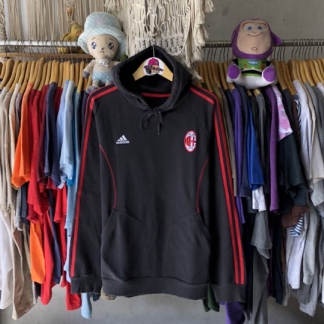 ADIDAS AC MILAN HOODIE JAKET SECOND THRIFTTING COWOK CEWEK MURAH