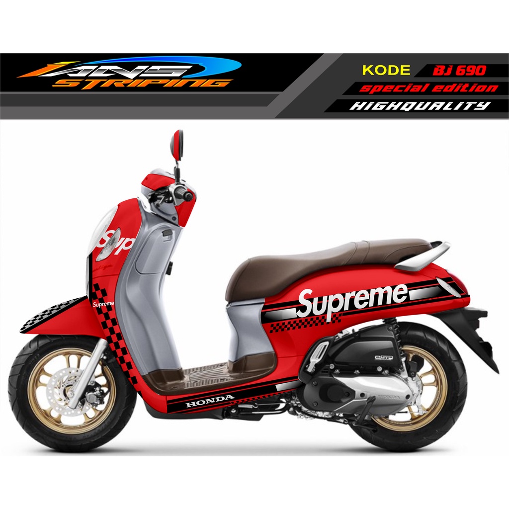 STICKER DECAL HONDA SCOOPY FULL BODY / STICKER VARIASI SCOOPY SUPREME / STICKER SUPREME