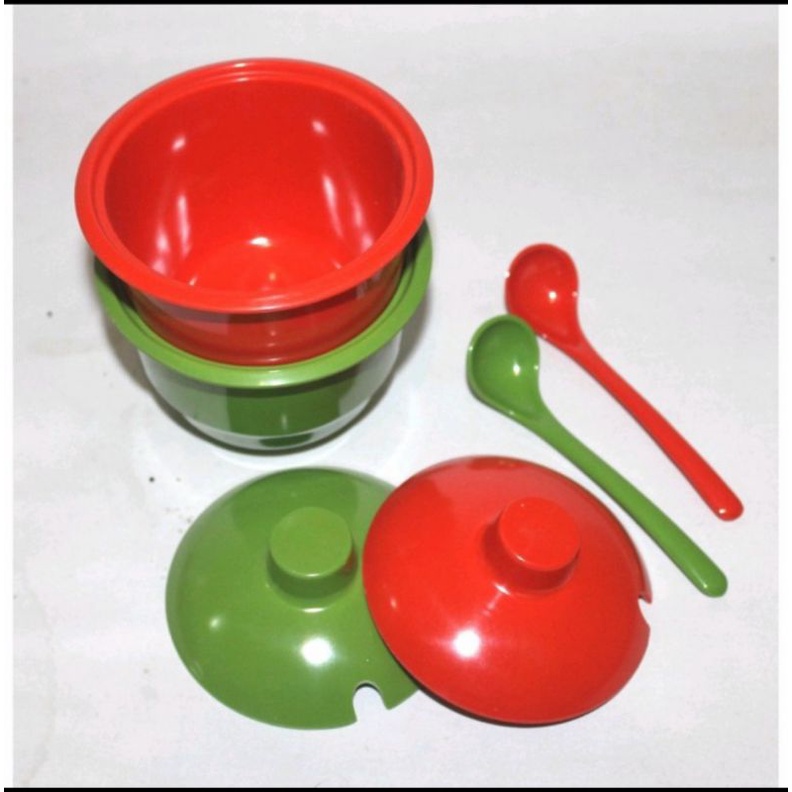Mangkok Sambal Melamin/ Wadah Sambal Melamin + Tutup Unica