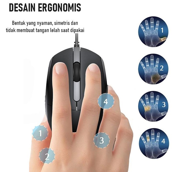 ROBOT KM2600 Keyboard & Mouse Kabel Combo 104 Key 1200 DPI Komputer / Laptop New KM2500 - Garansi Resmi 1 Tahun-8