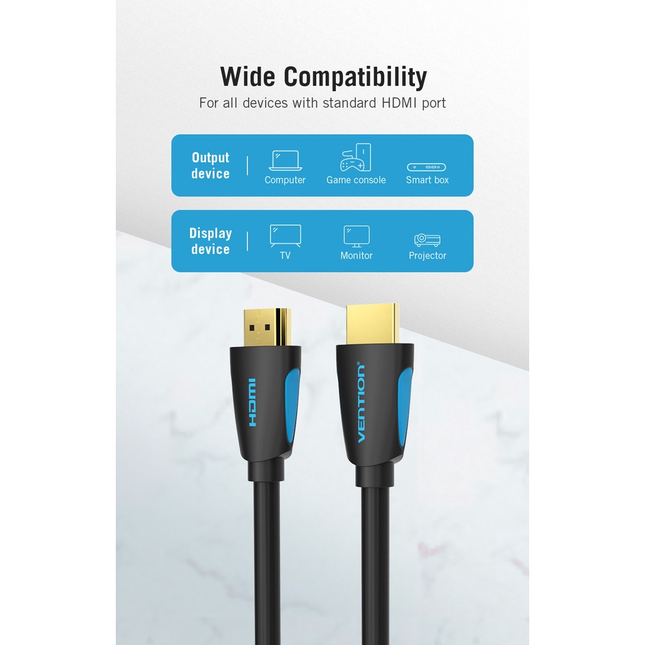 ( Bisa Cod ) Vention Kabel HDMI 2.0 4K Ultra HD Ethernet 3D High Speed VAA M02