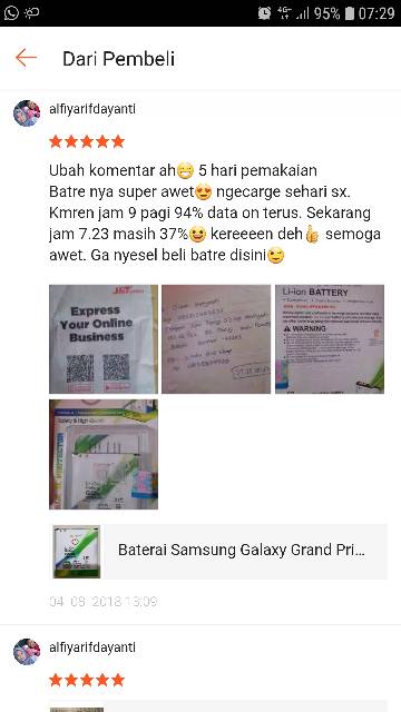 Baterai Doublepower Samsung Galaxy Note 2 N7100 Battery Batre Bat Merk OFFON