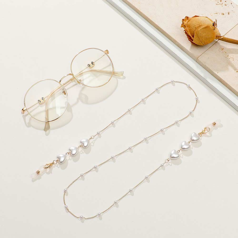 Tali Strap Earhook Kacamata &amp; Masker Wanita - Mutiara Love - Penahan Anti Jatuh - RANTAI TL-8025 ( Group )