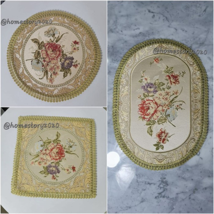 TAPLAK MEJA BELGI KECIL BULAT KOTAK MEWAH PREMIUM UKURAN 30X30