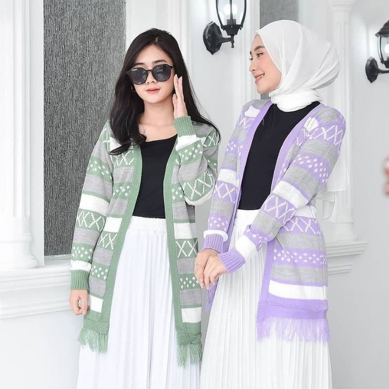 RVF KARDIGAN HINATA/RAJUT PREMIUM/SALUR KARDI MURAH/OUTERWEAR