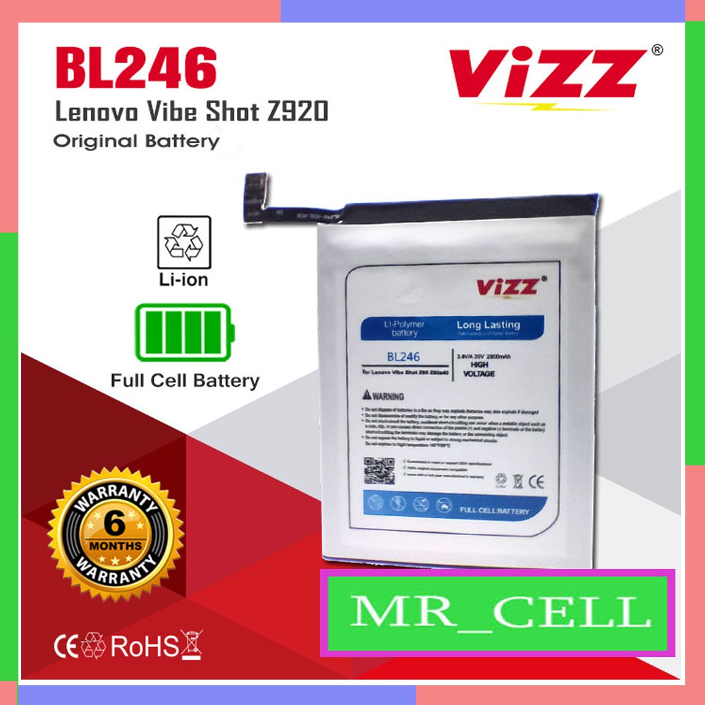 Vizz Baterai Lenovo VIBE SHOT Z920 BL246 Original