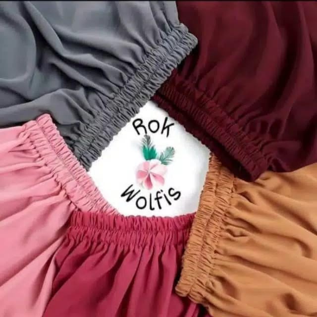 Rok Polos Wolfis Anti Gantung-Gantung Club Rok Panjang Wanita