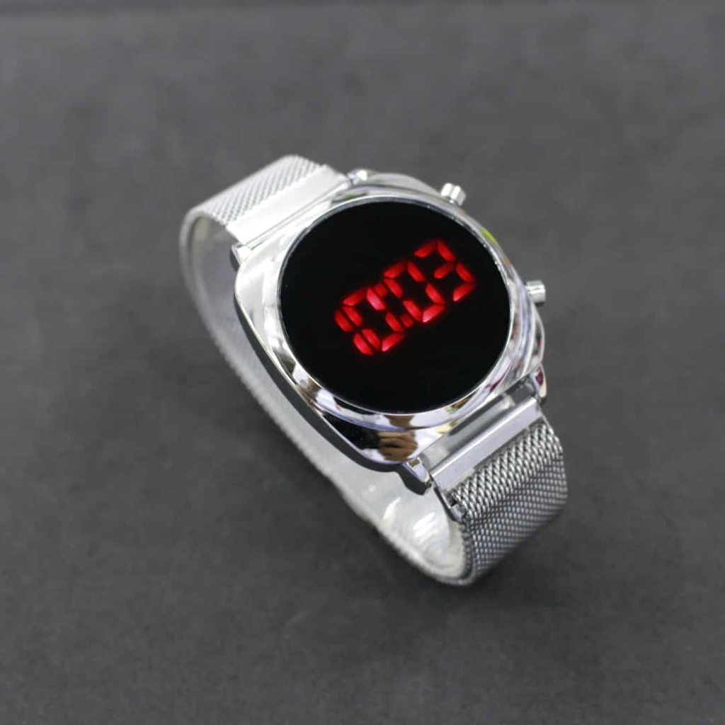 JAM TANGAN WANITA LED DIGITAL WATCH STRAP PASIR MAGNET MESH Segi Oval Bulat  jam tangan LED Digital pasir magnet mesh Jam Tangan Kekinian