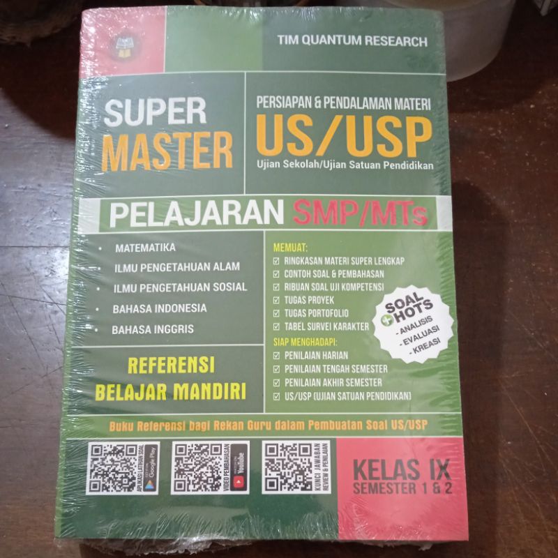 Kelas 9 (IX) SMP/MTs Super Master Persiapan & Pendalaman Materi US/USP ( Ujian Sekolah / Ujian Satua