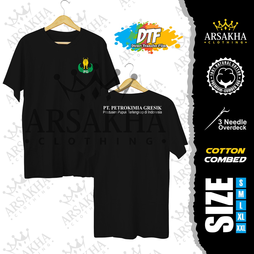 Kaos PT Petrokimia Gresik Indonesia  Baju Distro Katun Combed 30s by Arsakha Clothing