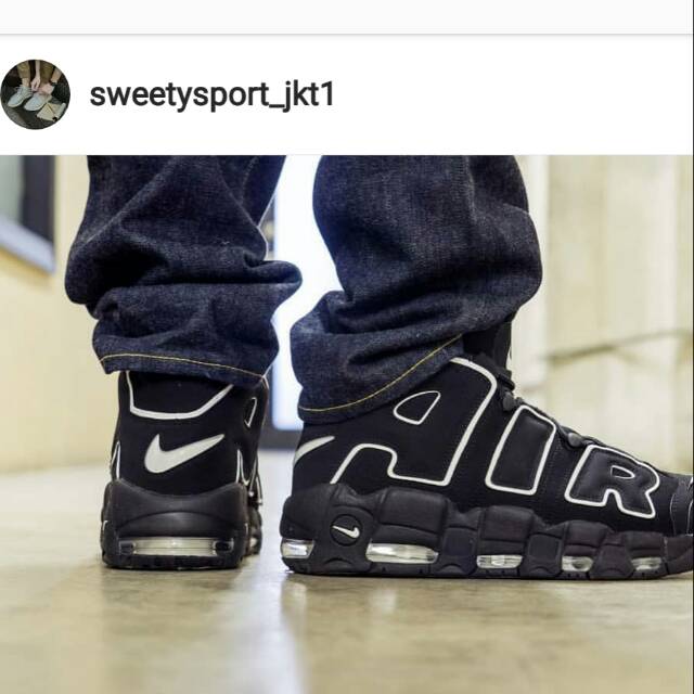 Sepatu Nike Air Uptempo Black White