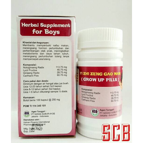 Baru Grow Up Pills For Boys   Yi Zhi Zeng Gao Wan     Obat Peninggi Badan Diskon