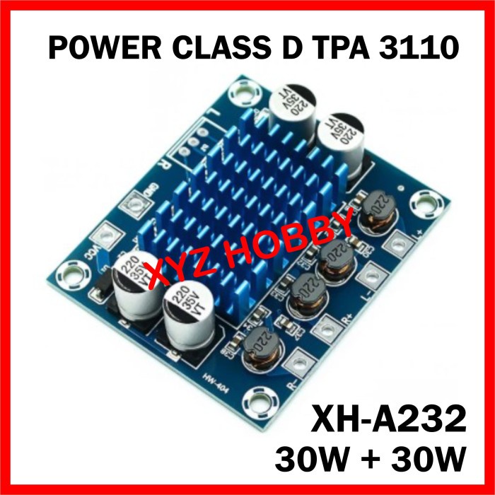 Grosir XH-A232 TPA3110 Class D Power Amplifier 2x30W TPA 3110 XHA 232 Keren