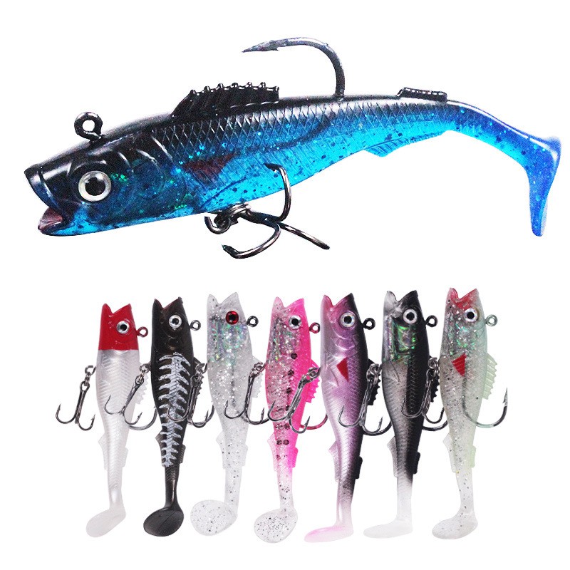 1Pcs Soft Umpan Pancing Swimbait 9cm 14g Luminous Fishing Lure Ikan Bass Wobbler Sinking Bait Kail Memancing Tackle