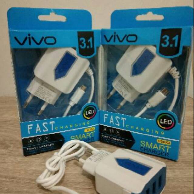 Charger Vivo - Led 3.1A 3USB fast charging