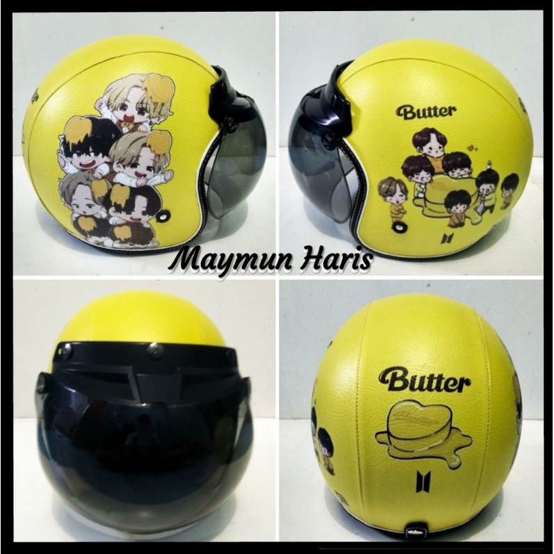 helm bogo retro dewasa motif Butter BTS