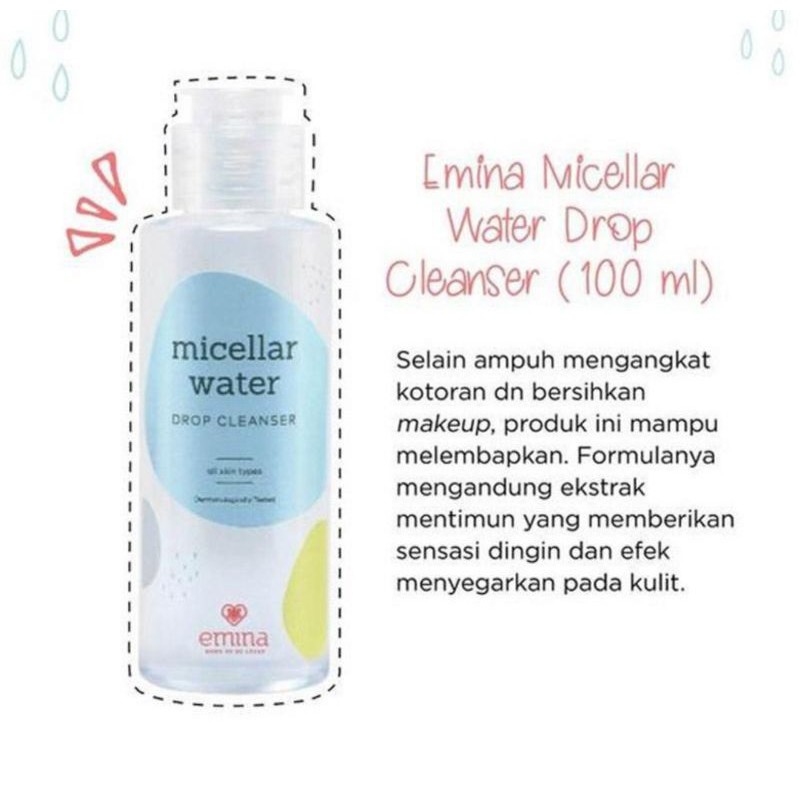 ❣️Rakkistore99❣️Emina Micellar Water Drop Cleanser/Bright Stuff 50ml / 100ml (100% Original)